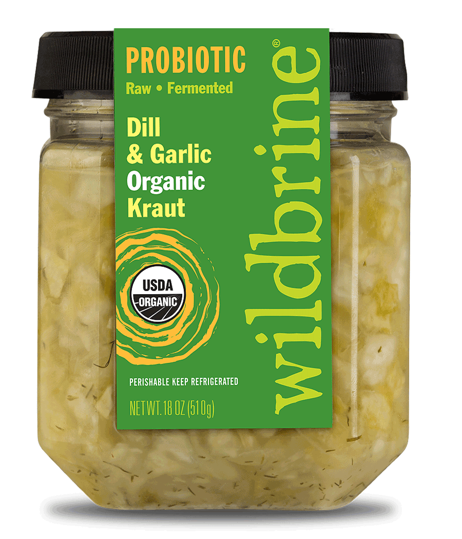 Jar of Dill and Garlic Organic kraut