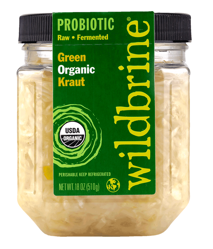 Jar of Green Organic Kraut