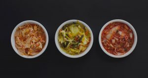 Kimchi in ramekins
